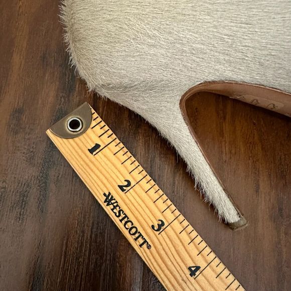 MAX MARA Pointed Toe Calf Hair Pump Stiletto Heels in Neutral - Picture 10 of 10